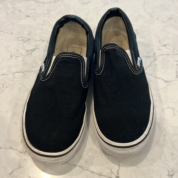 Vans Black and White Classic Slip Ons - Picture 2 of 8